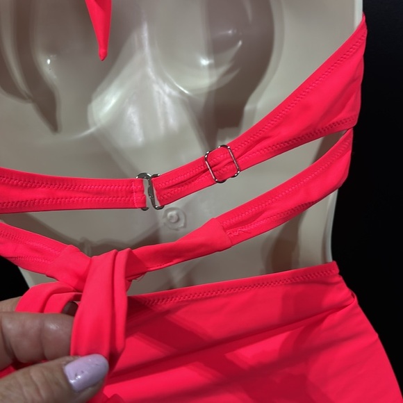 Tempt Me Sweetheart criss cross padded top w/tie back,ruched high waist bottoms - Picture 5 of 10